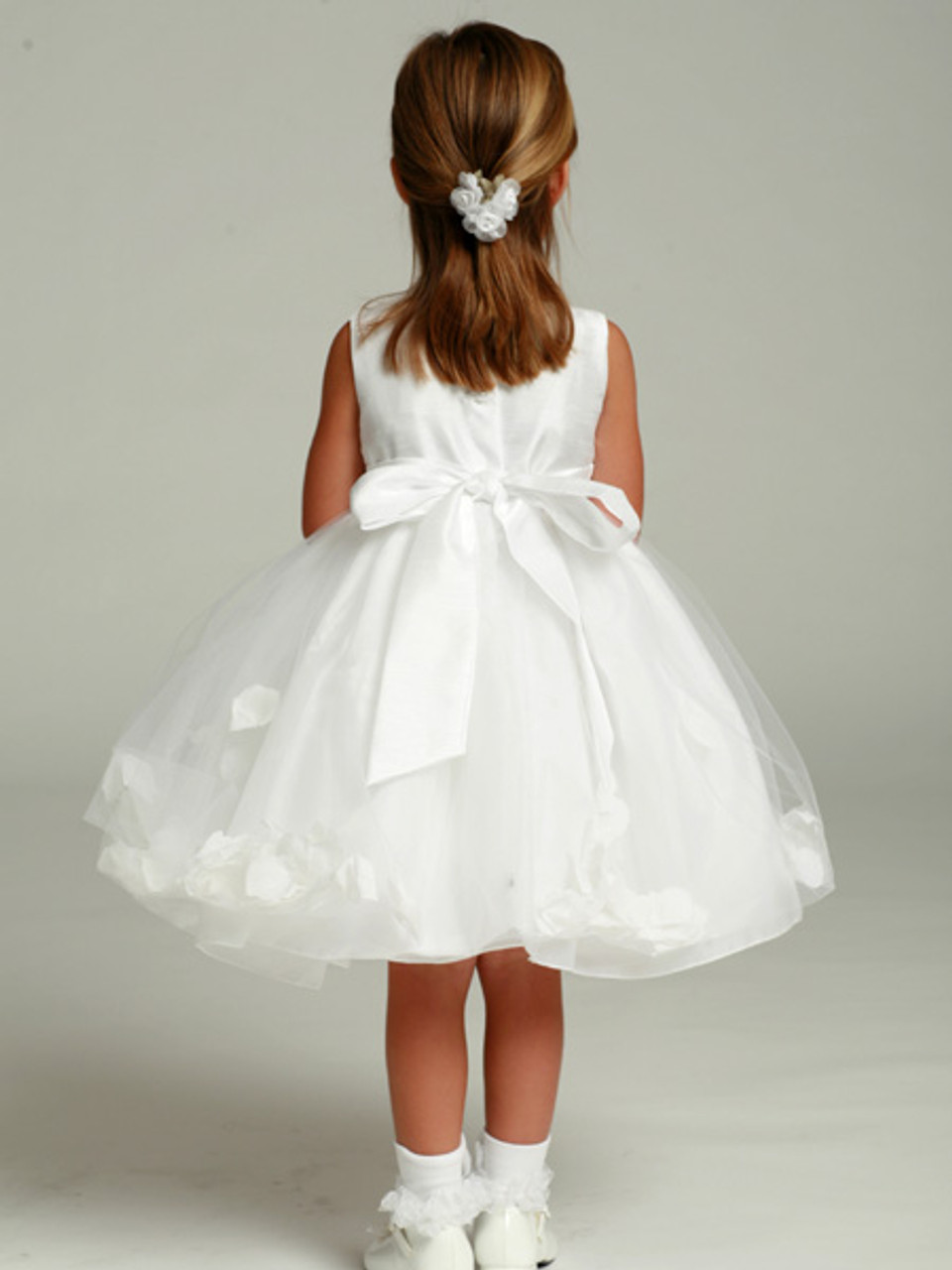 white flower girl dress